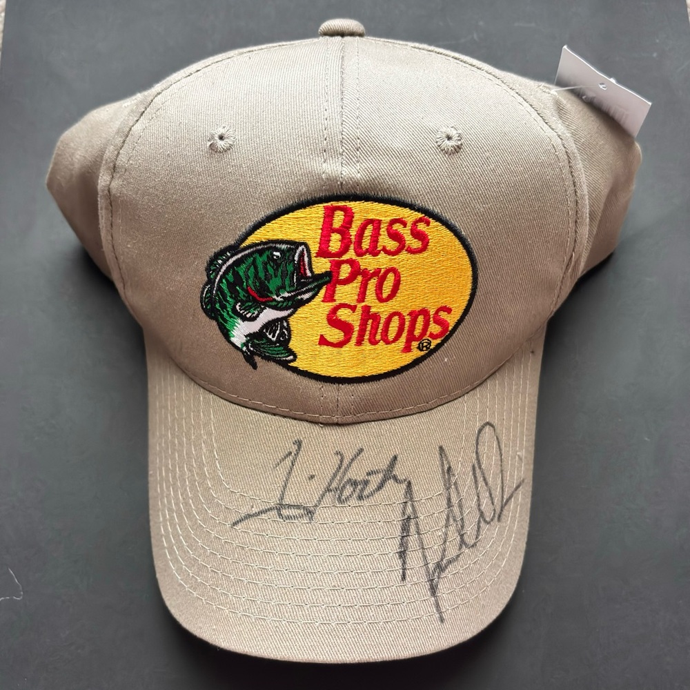 Bass Pro Shop Hat Fishing Angler Champion Autograph Tim Horton Keith VanDam NWT